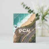Pacific Coast Highway Luftreise-Kunst Postkarte (Stehend Vorderseite)