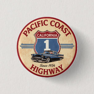 Pacific Coast Highway Motorradroute Kalifornien Button