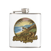Pacific Coast Highway Retro Flachmann (Vorderseite)