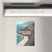 Pacific Coast Highway Retro Reise Kunst Magnet (In Situ (Geschirrspüler))