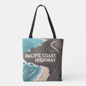 Pacific Coast Highway Retro Travel Art Tasche (Rückseite)