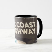 Pacific Coast Highway Retro Travel Art Tasse (VorderseiteRechts)