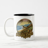 Pacific Coast Highway Retro Zweifarbige Tasse (Links)