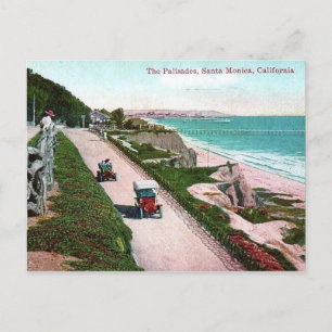 Pacific Coast Highway, Santa Monica, CA Vintage Postkarte
