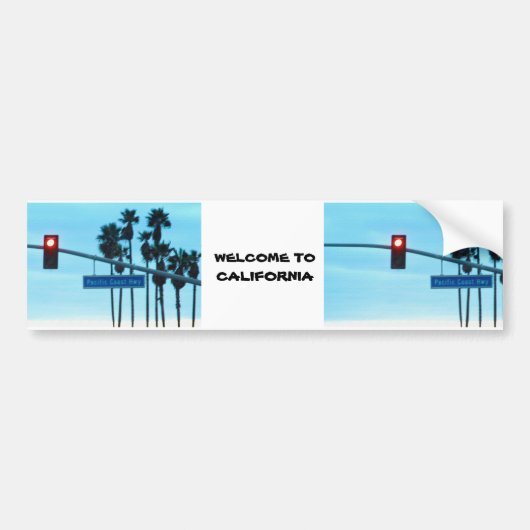 Pacific Coast Highway Sign California Beach Sky Autoaufkleber (Vorne)