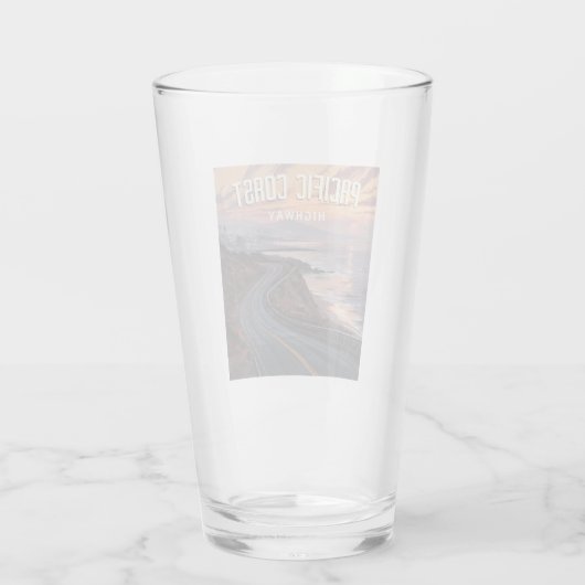 Pacific Coast Highway Sunset Glas (Rückseite)