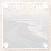 Pacific Coast Highway Sunset Glasuntersetzer (Rückseite)