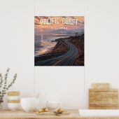 Pacific Coast Highway Sunset Poster (Küche)