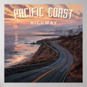Pacific Coast Highway Sunset Poster (Vorne)
