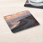 Pacific Coast Highway Sunset Rechteckiger Pappuntersetzer (angewinkelt)