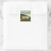 Pacific Coast Highway Vista Quadratischer Aufkleber (Tasche)