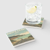 Pacific Coast Highway Vista Steinuntersetzer (Seitenansicht)