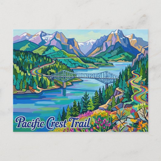 Pacific Crest Trail, Cascade Locks Oregon Postkarte (Vorderseite)