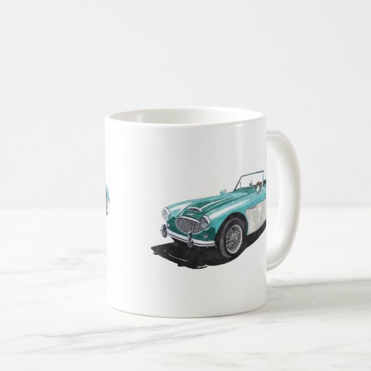 'Pacific Green' Austin Healey 100-6 Kaffeetasse (VorderseiteRechts)