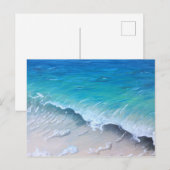 Pacific Grove Aquamarin Wave Painting Print Postkarte (Vorne/Hinten)