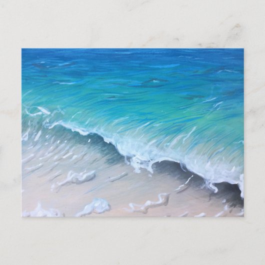 Pacific Grove Aquamarin Wave Painting Print Postkarte (Vorderseite)