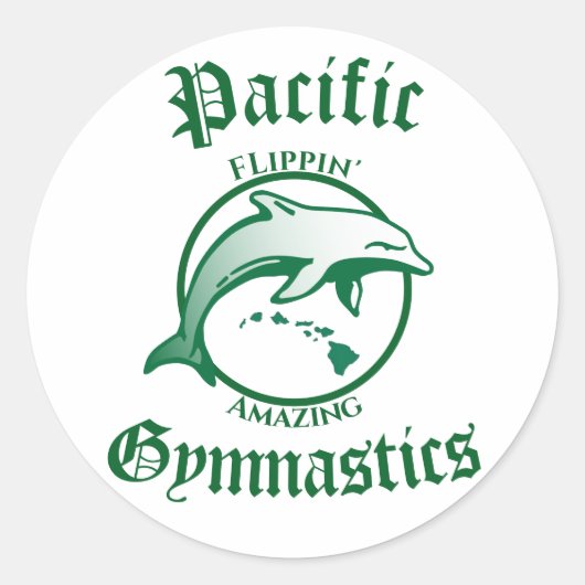Pacific Gymnastics Round Stickers (Vorderseite)