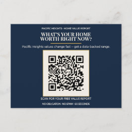 Pacific Heights Luxury Home Value QR Code Realtor Postkarte
