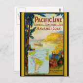 Pacific Line Vintage Travel Postkarte (Vorne/Hinten)