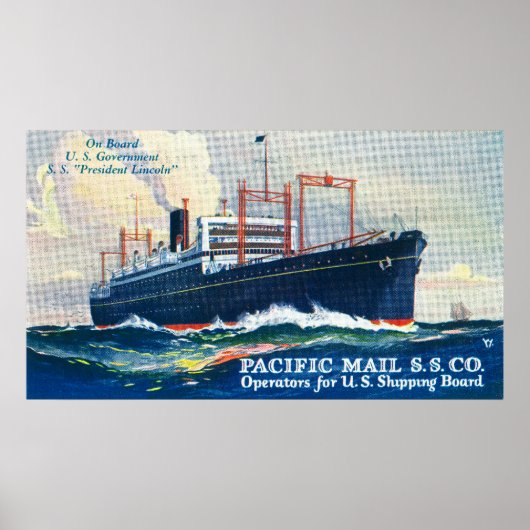 Pacific Mail Company auf der Webseite des US-Präsi Poster (Vorne)
