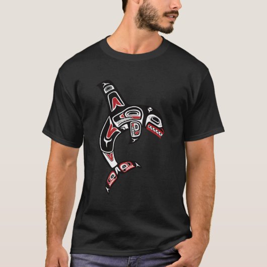 Pacific Nordwest Haida Orca Er Whale T-Shirt (Vorderseite)
