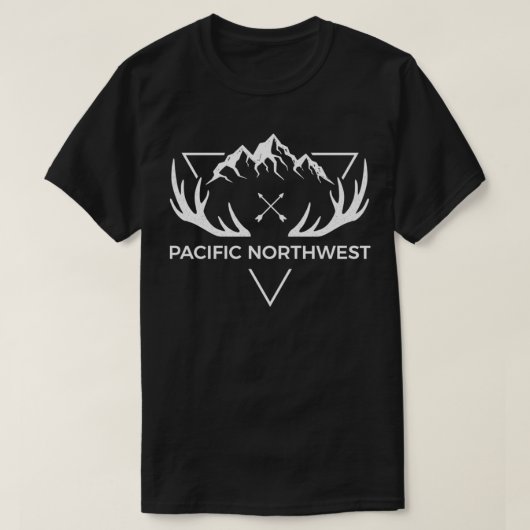 Pacific Northwest Cool PNW Mountain Deer Gift Pu T-Shirt (Design vorne)