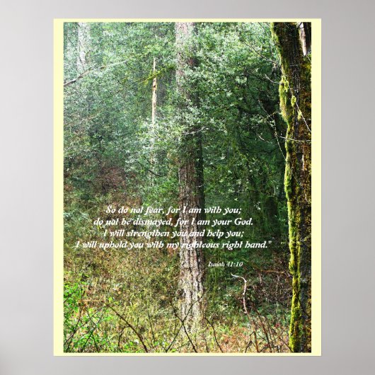 Pacific Northwest Forest Isaiah 41:10 Print Poster (Vorne)