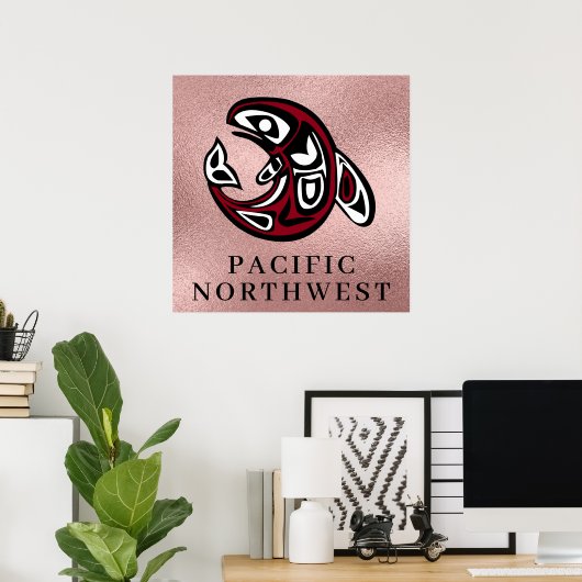 Pacific Northwest Native American Killer Whale Poster (Heimbüro)