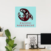 Pacific Northwest Native American Killer Whale Poster (Heimbüro)