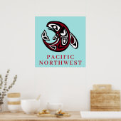 Pacific Northwest Native American Killer Whale Poster (Küche)