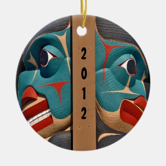 Pacific Northwest Totem Art Design Keramik Ornament (Vorne)