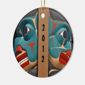 Pacific Northwest Totem Art Design Keramik Ornament (Links)