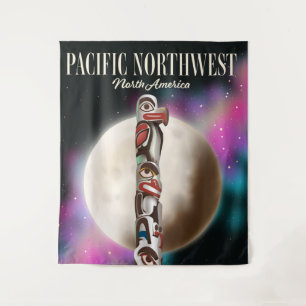 Pacific Northwest Totem-Pfahl-Reiseposter T-Shirt Wandteppich