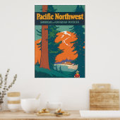 Pacific Northwest Vintage Travel Poster Artwork (Küche)