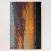 Pacific Ocean Abend Sky Bright Orange Sunset Puzzle (Vertikal)