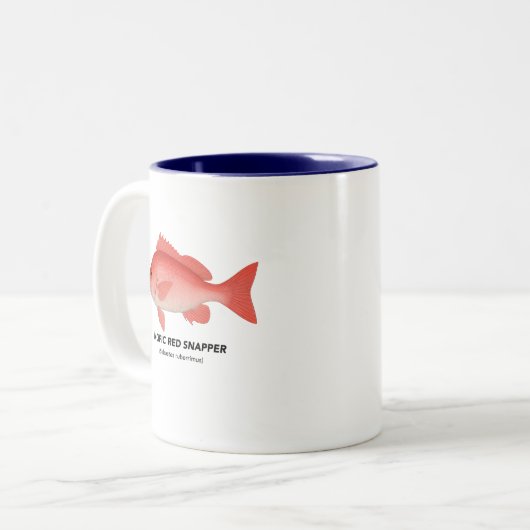 Pacific Red Snapper - Meerestiere in Kalifornien Zweifarbige Tasse (Vorderseite Links)