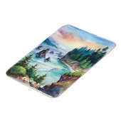 Pacific Rim National Park Wasserfarben Malerei Magnet (Linke Seite)