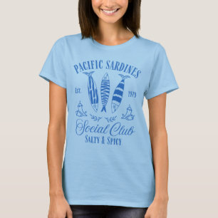 Pacific Sardines Social Club Vintag Fischen Lover T-Shirt