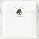 Pacific View Charter - Weißes Logo Quadratischer Aufkleber (Tasche)