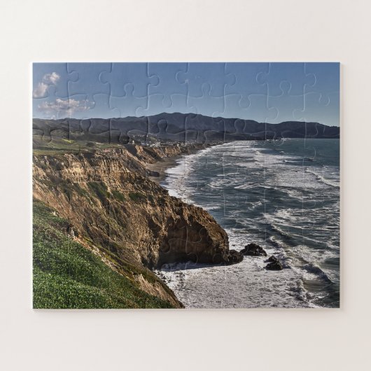 Pacifica Coast Beach Mussel Rock California Puzzle (Horizontal)