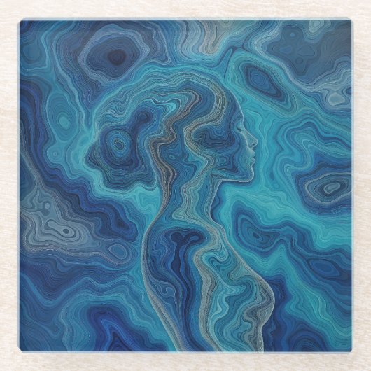 „Pacifica“ – Ein Ozean-Porträt Glasuntersetzer (Vorderseite)