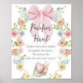 Pacifier Hunt Baby Shower Game Sign Poster (Vorne)