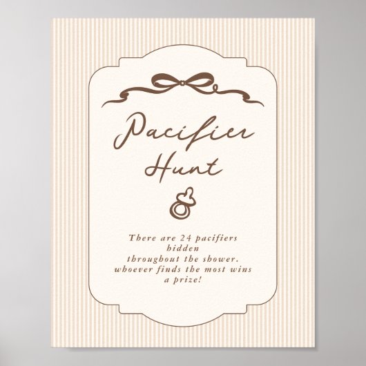 Pacifier Hunt Bebe Cafe Hand drawn Gender neutral Poster (Vorne)
