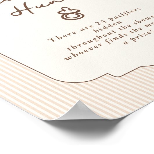 Pacifier Hunt Bebe Cafe Hand drawn Genmder neutral Poster (Ecke)