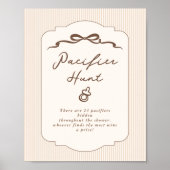 Pacifier Hunt Bebe Cafe Hand drawn Genmder neutral Poster (Vorne)