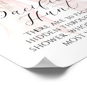 Pacifier Hunt Floral Bow Girl Baby Shower Game Poster (Ecke)