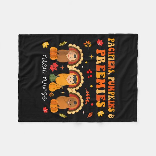 Pacifiers Pumpkins Preemies Nicu Nurse Gift  Fleecedecke (Vorderseite (Horizontal))