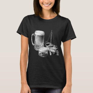 Pacifisht Pazifist Angeln Vintage Sonnenuntergang T-Shirt