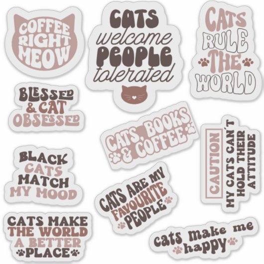 Pack Cat niedlich groovy motivierend Zitat lustig Aufkleber (Vorderseite)