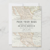 Pack Deine Bags Mexico Map Hochzeit in Urlaubsort Save The Date (Vorderseite)